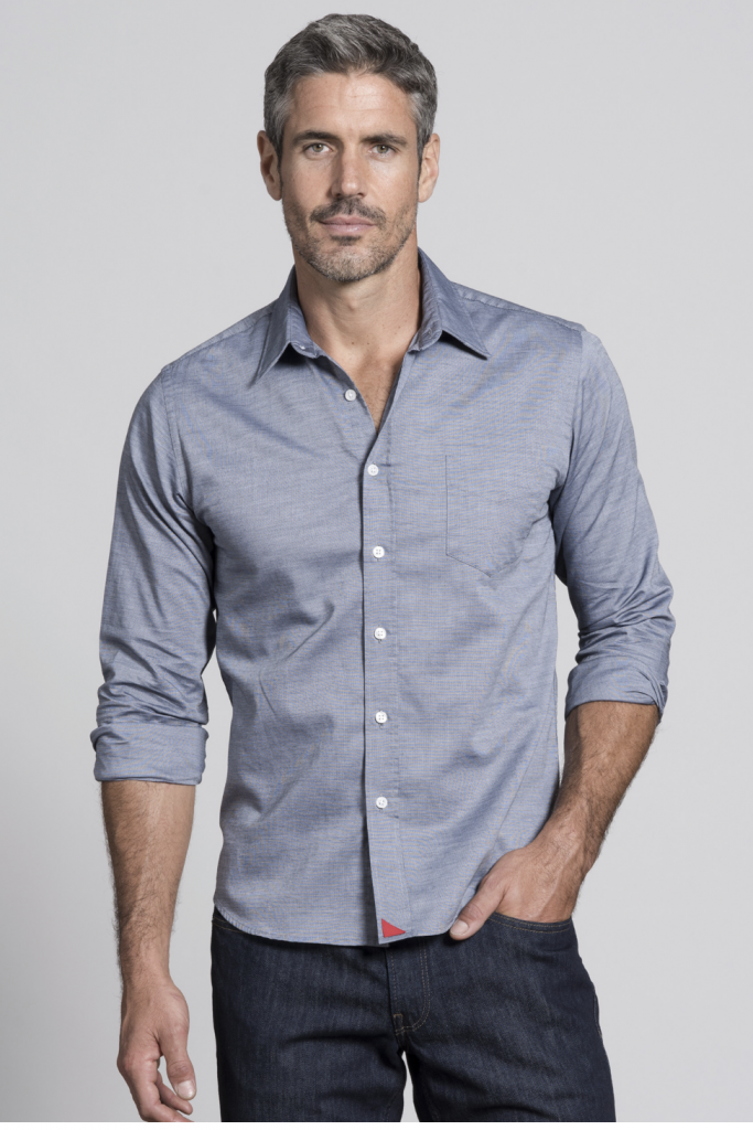 Blue Pin Point Shirt by Untuckit